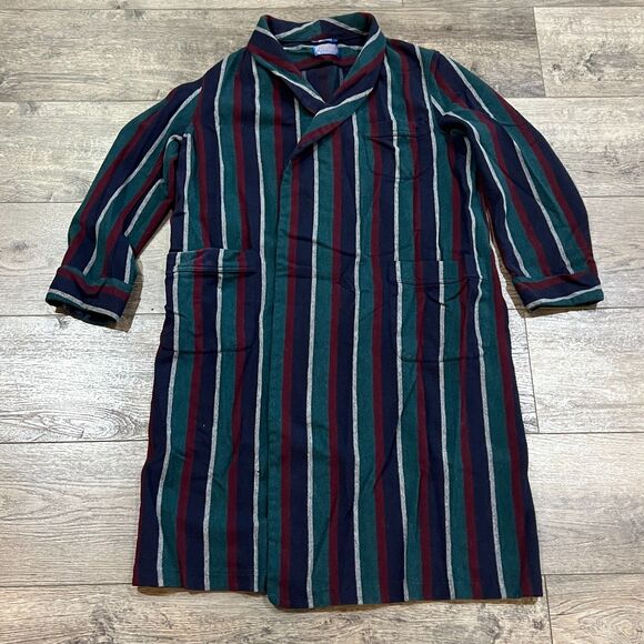 Vintage 60s Pendleton Wool Robe Striped Made in USA 60s Blanket Coat Men's Large - Picture 1 of 6